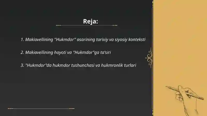 Makiavellining '' Hukmdor''asari 2