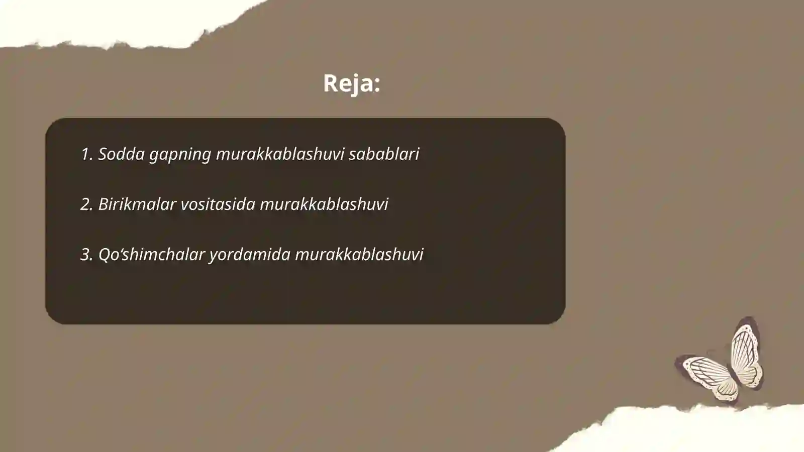 Sodda gapning murakkablashuvi 2