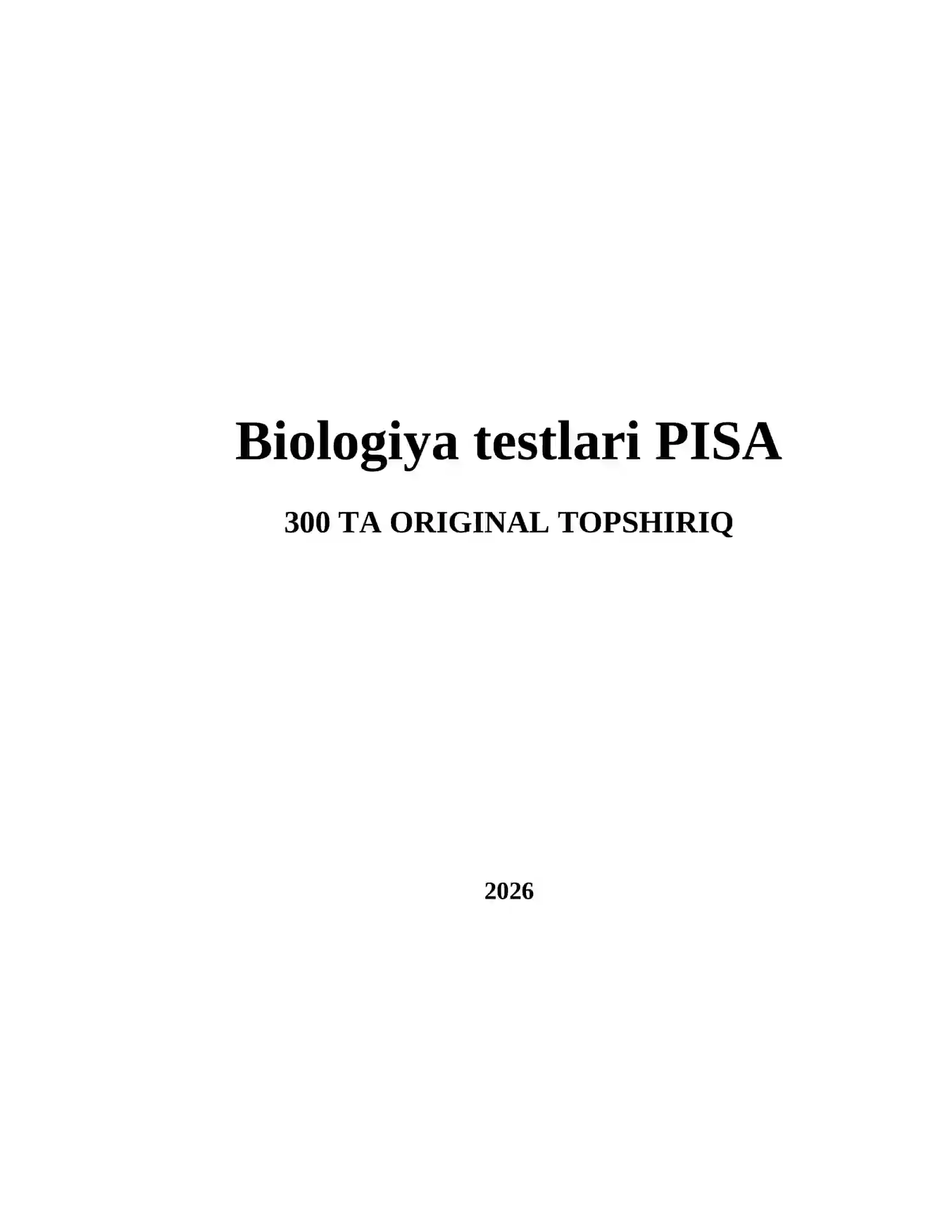 Biologiya testlari PISA 2