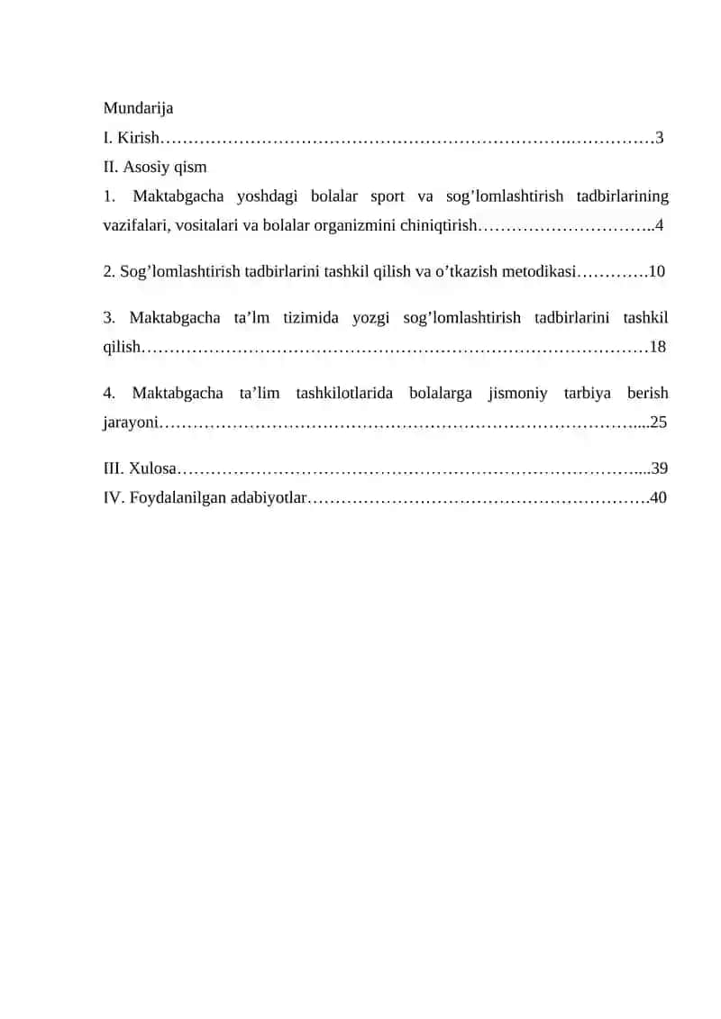 Maktabgacha ta'lim tashkilotlarida sog'lomlashtirish tadbirlarini tashkil qilish, sport musobaqalarini o`tkazish 2