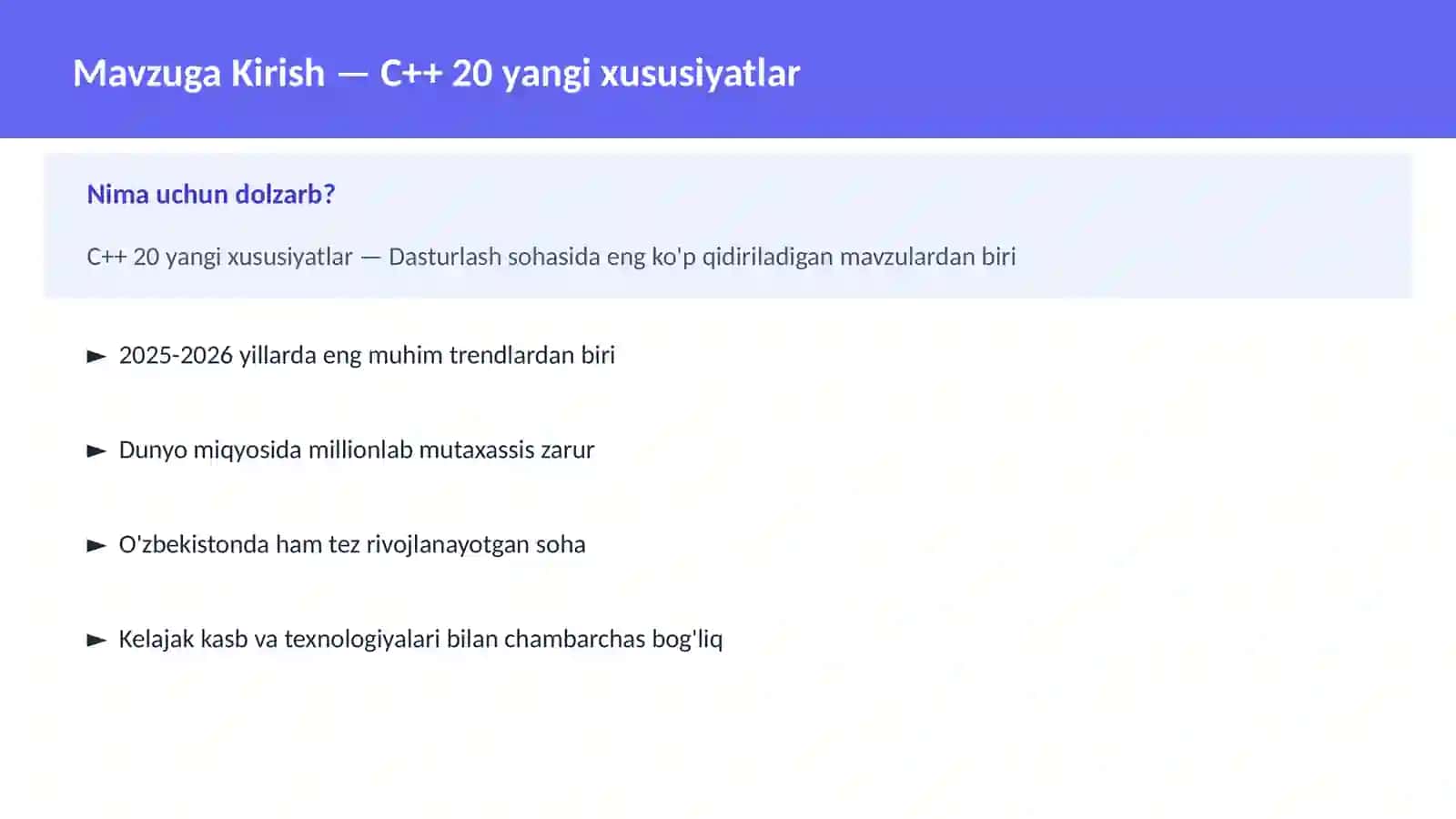 C++ VA TIZIM DASTURLASH 2