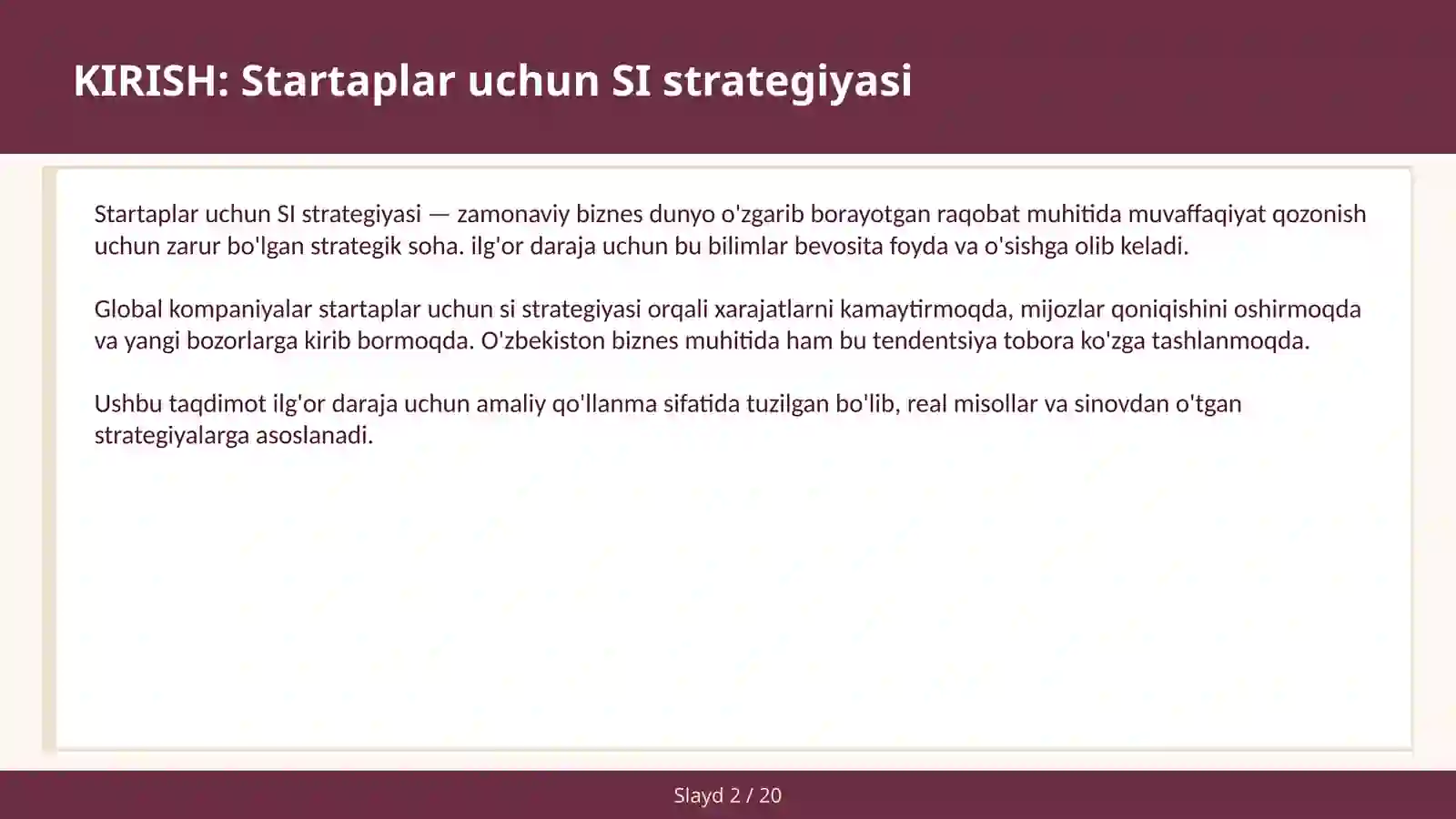 SI strategiyasi 2