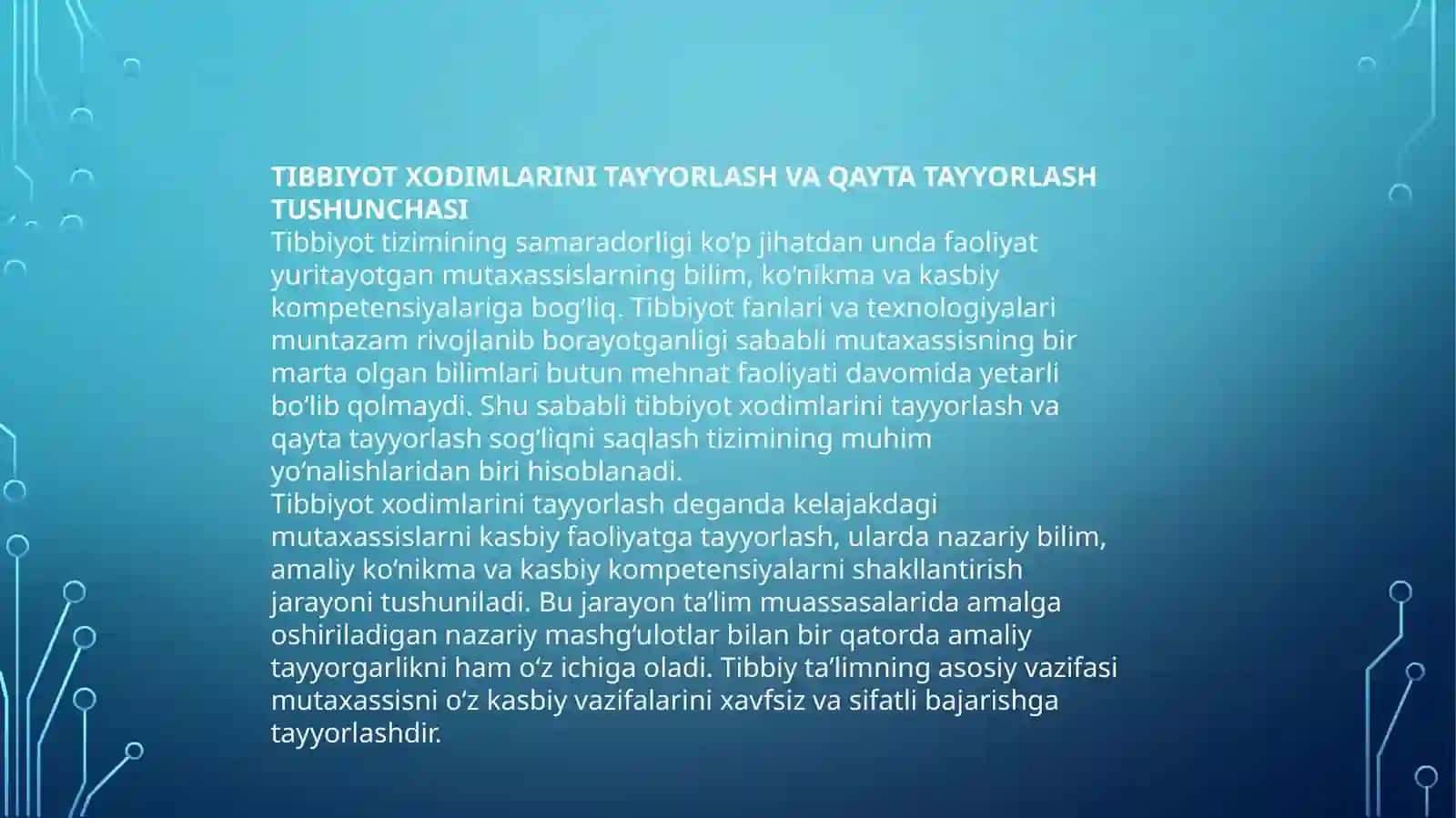 Tibbiyotxodimlarinitayyorlashvaqaytatayyorlash 2