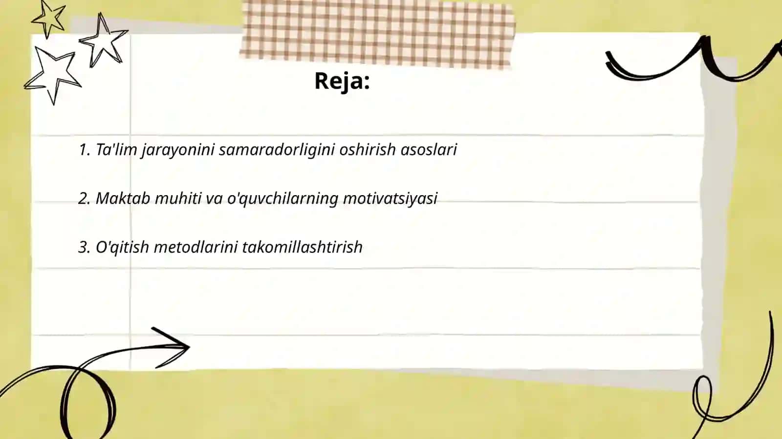 Maktabda o'qitish va tarbiyalash sharoitlarini optimallashtirish asoslari 2