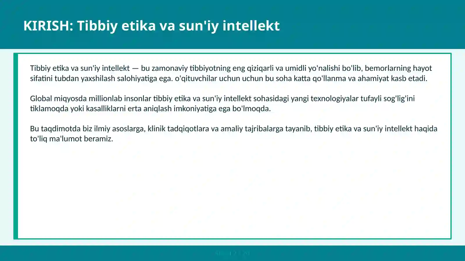 Tibbiy etika va sun'iy intellekt 2