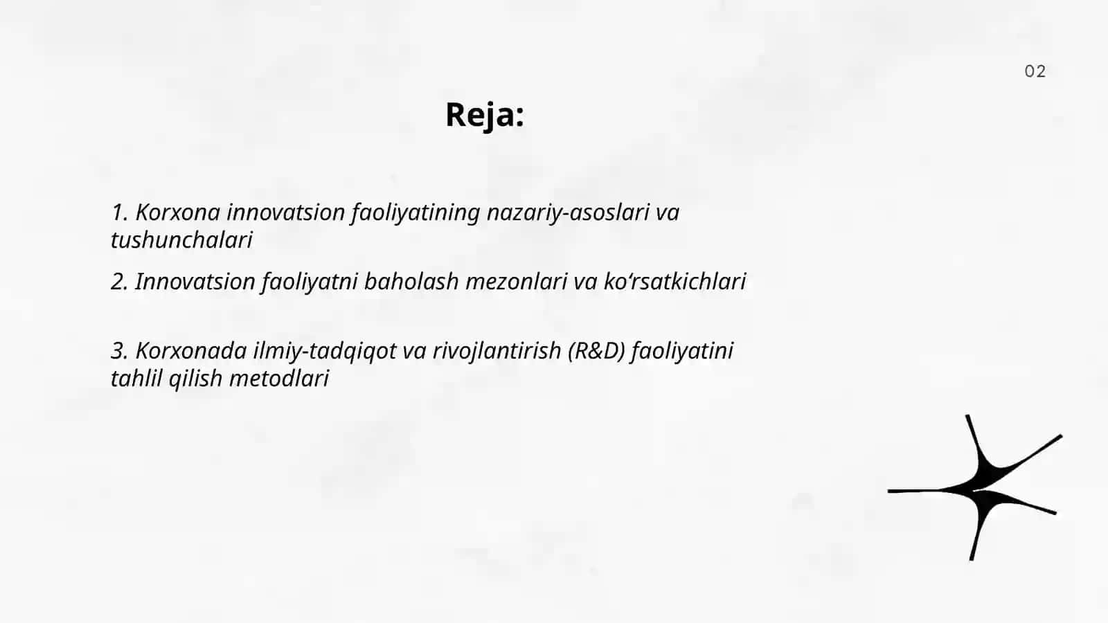 Korxona inavatsiyon faoliyatini taxlil qilish 2