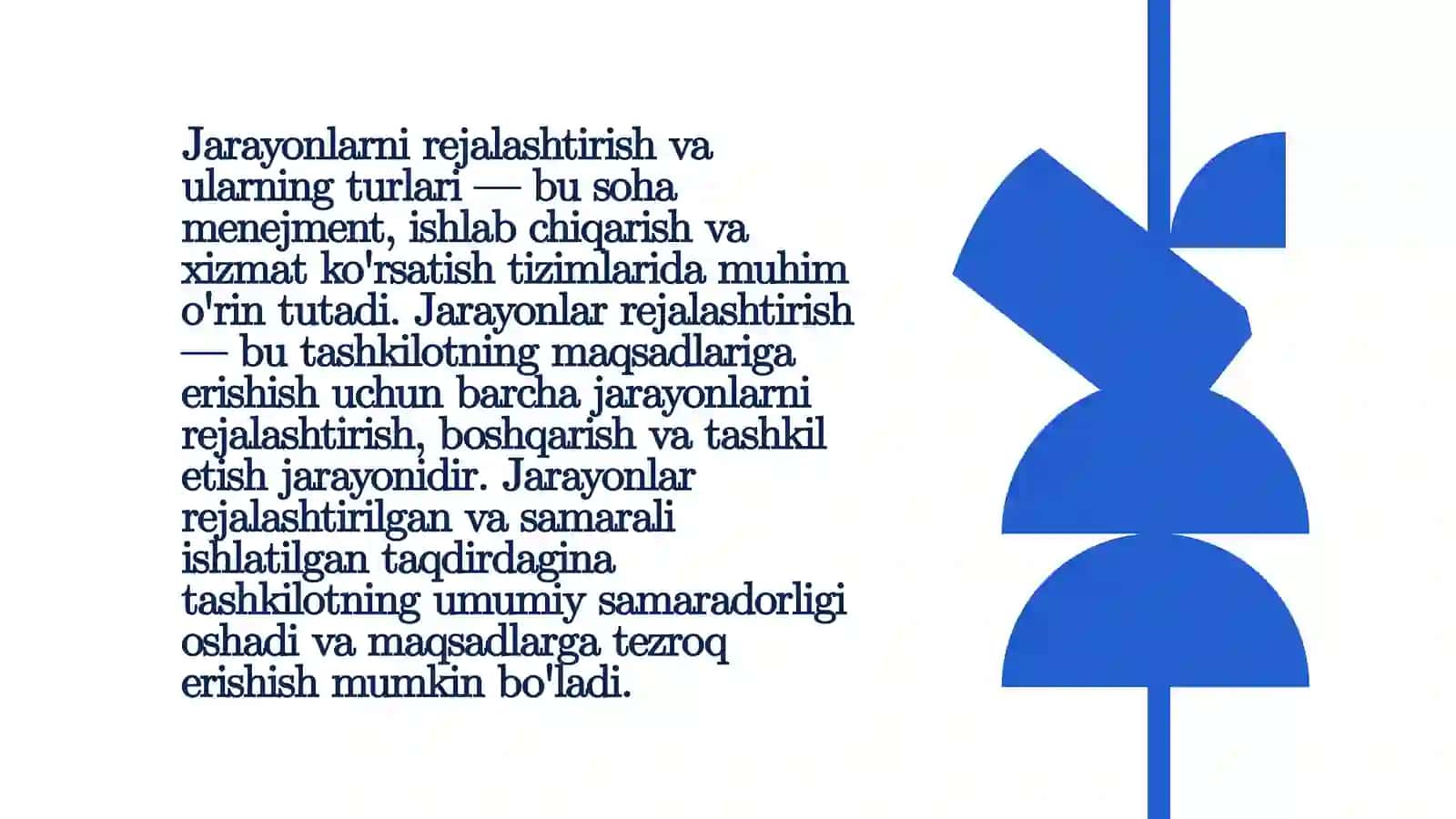 Jarayonlarni rejalashtirish va ularning turlari 2