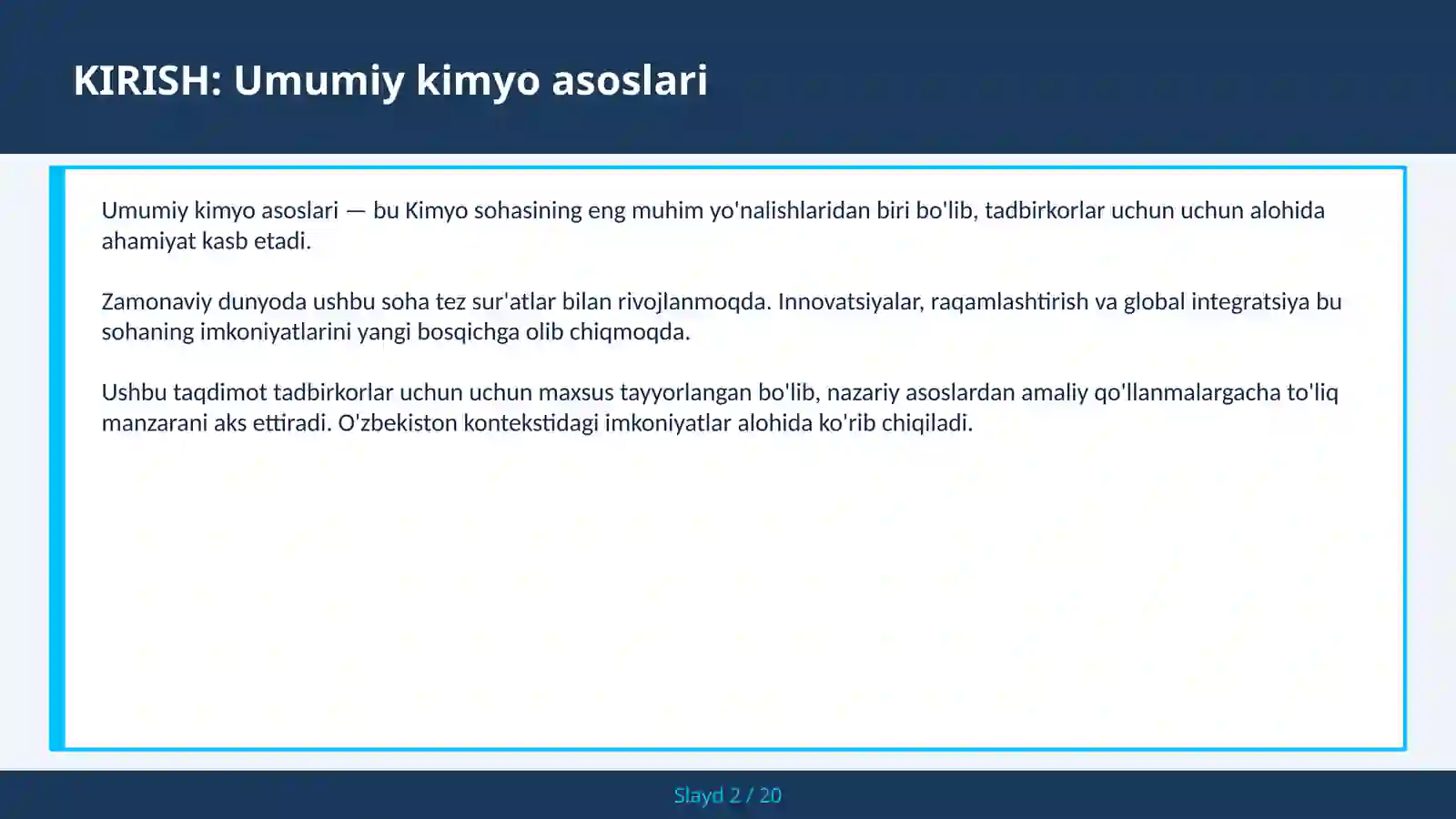 UMUMIY KIMYO ASOSLARI 2