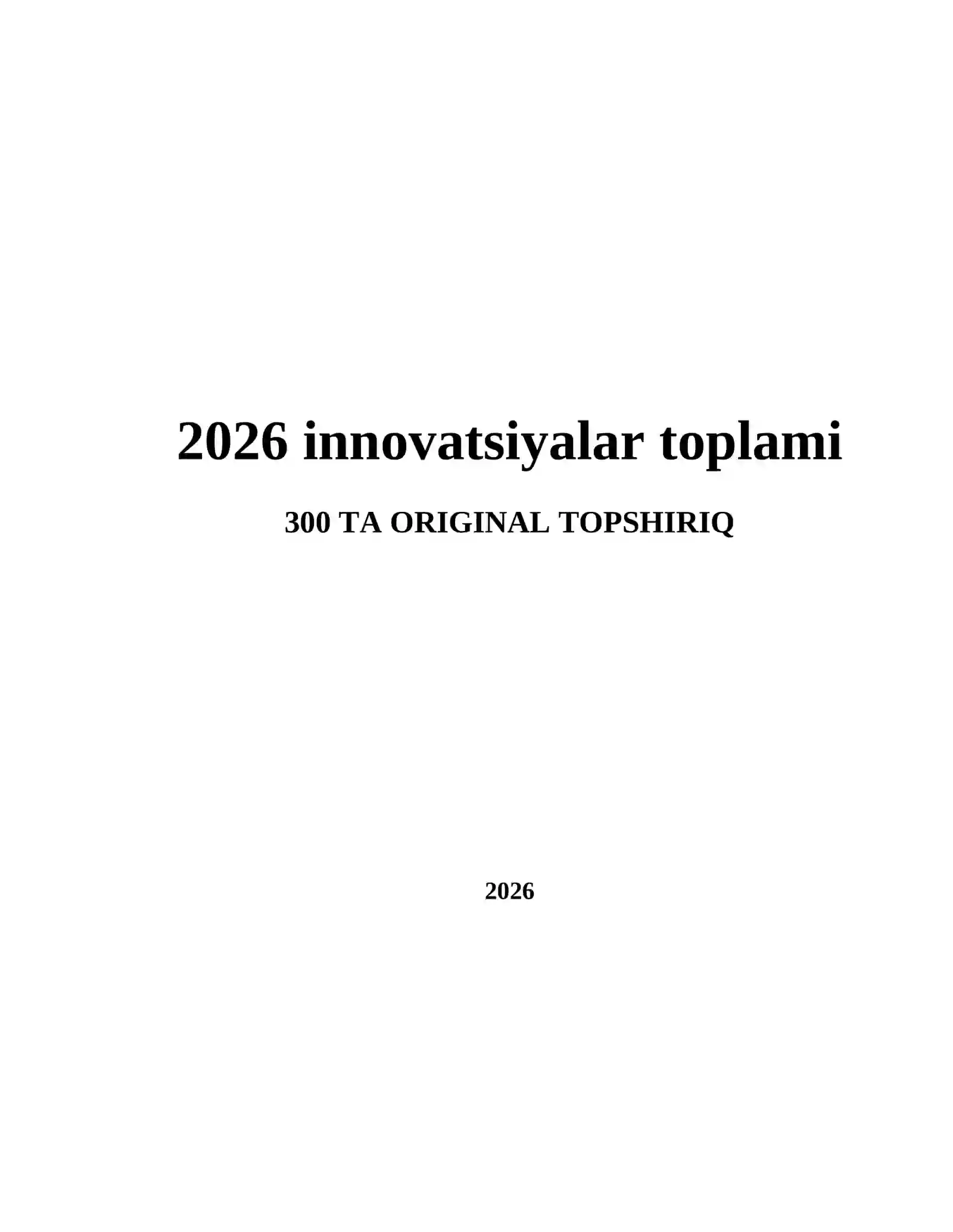 2026 innovatsiyalar toplami 2
