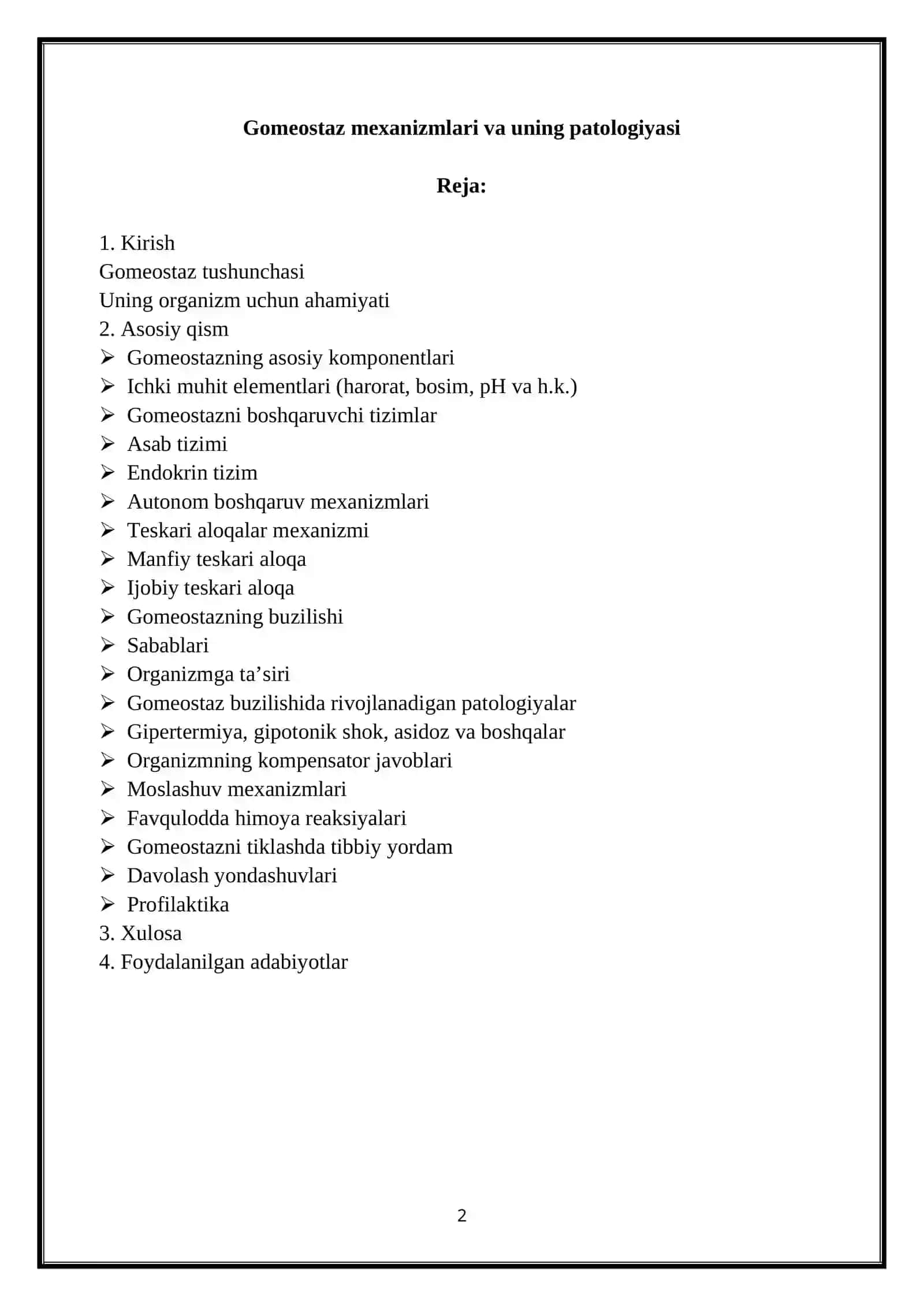 Gomeostaz Mexanizmlari va Uning Patologiyasi 2