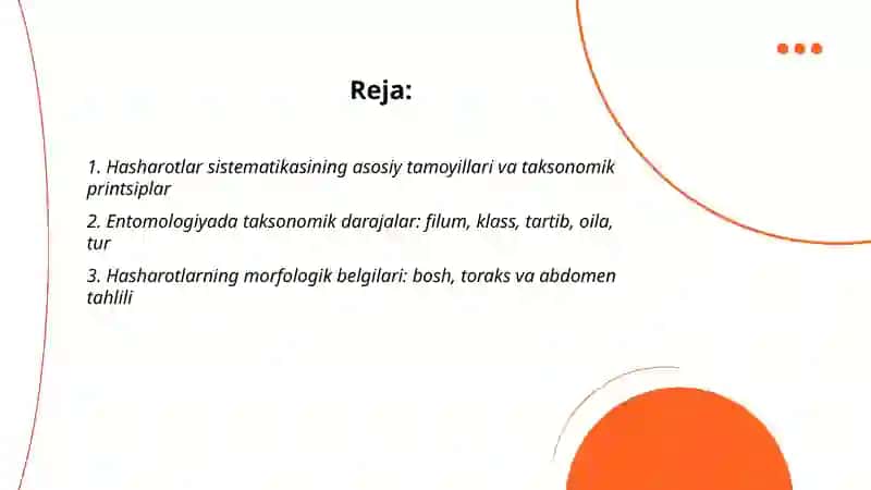 Hasharotlarning sistematikasi,asosiy turkumlarga kiruvchi turlarning belgilari va ularni aniqlash 2
