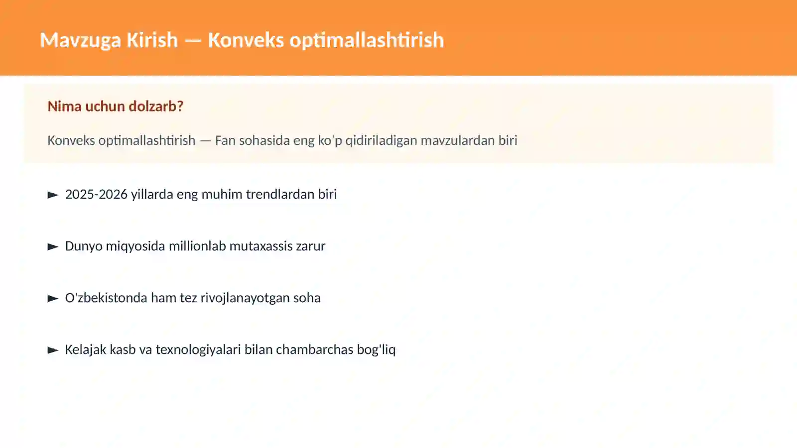 Konveks optimallashtirish 2