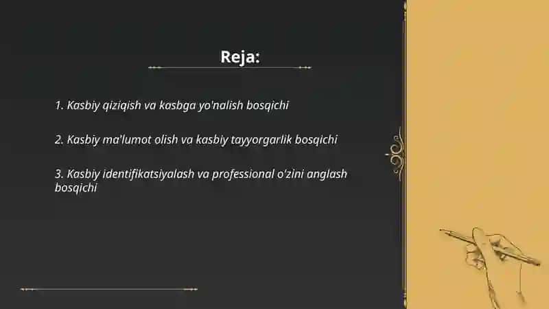 Kasbiylashtirishda mehnat sub'ektining rivojlanish bosqichlari 2