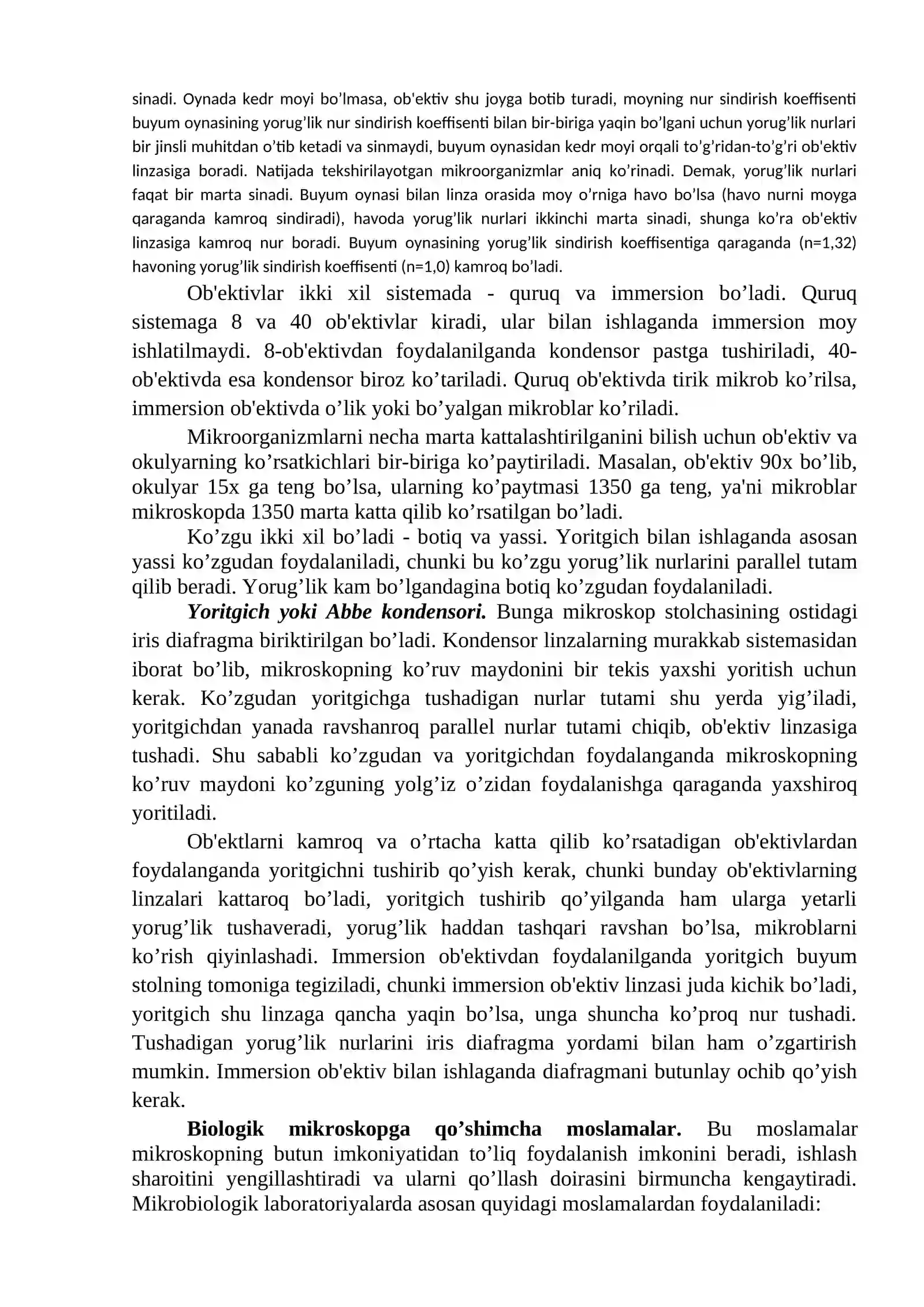 MIKROSKOP VA UNING TUZILISHI 2