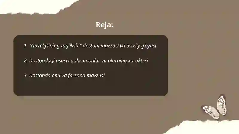 "Go‘ro‘g‘lining tug'ilishi" dostoni 2