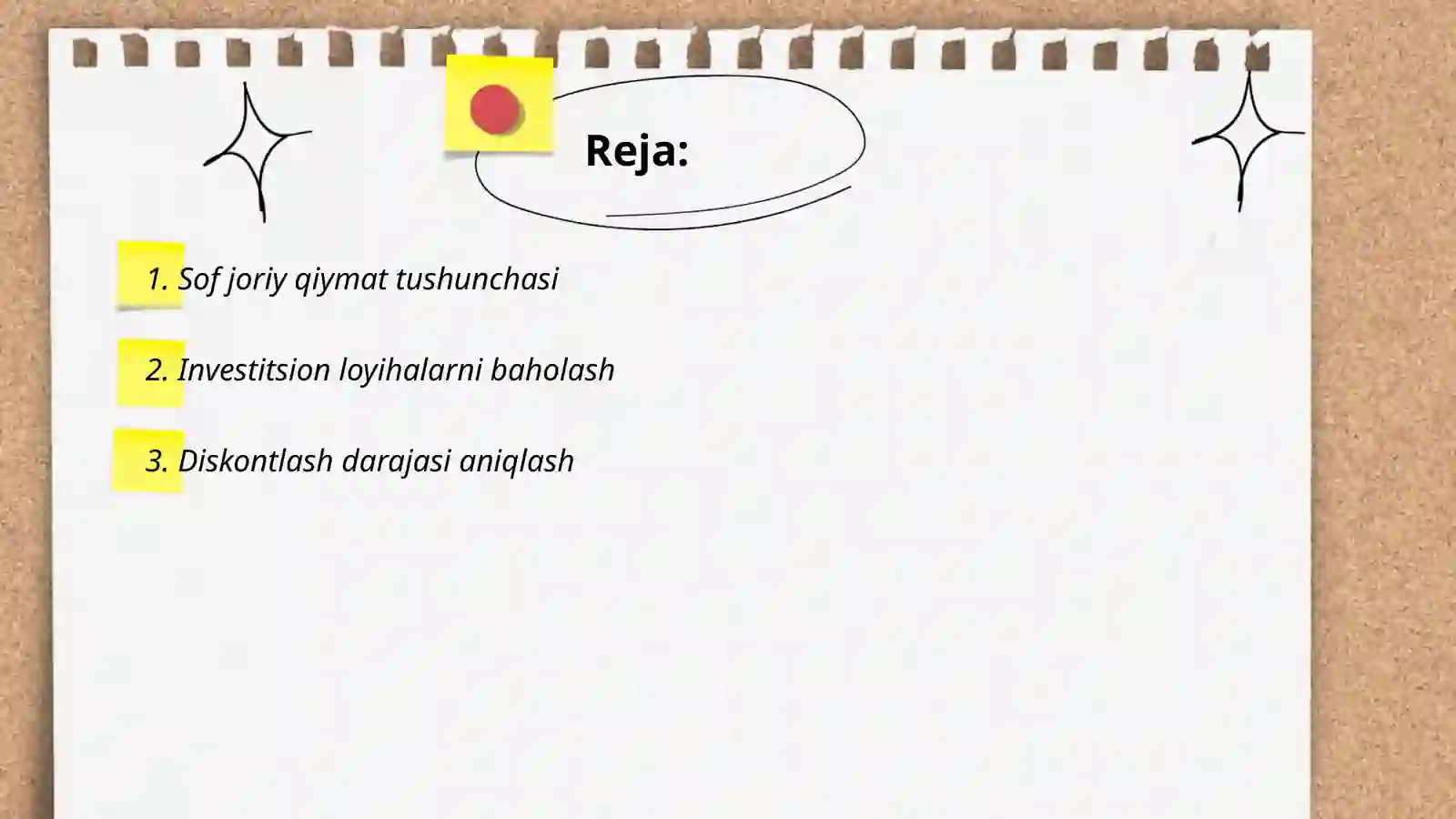 Sof joriy qiymat usullari bo‘yicha investitsion qarorlarni qabul qilish 2