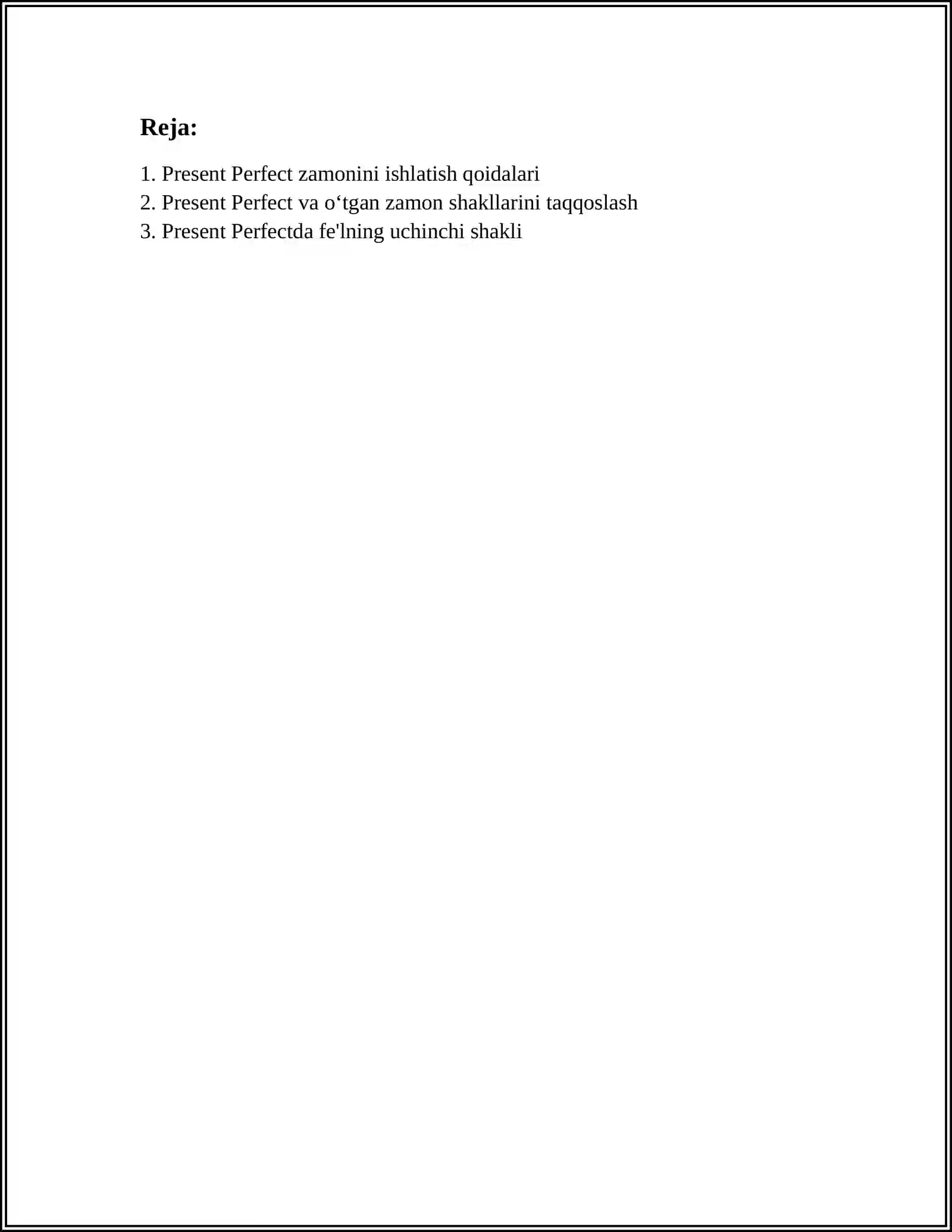 PRESENT PERFECT 2