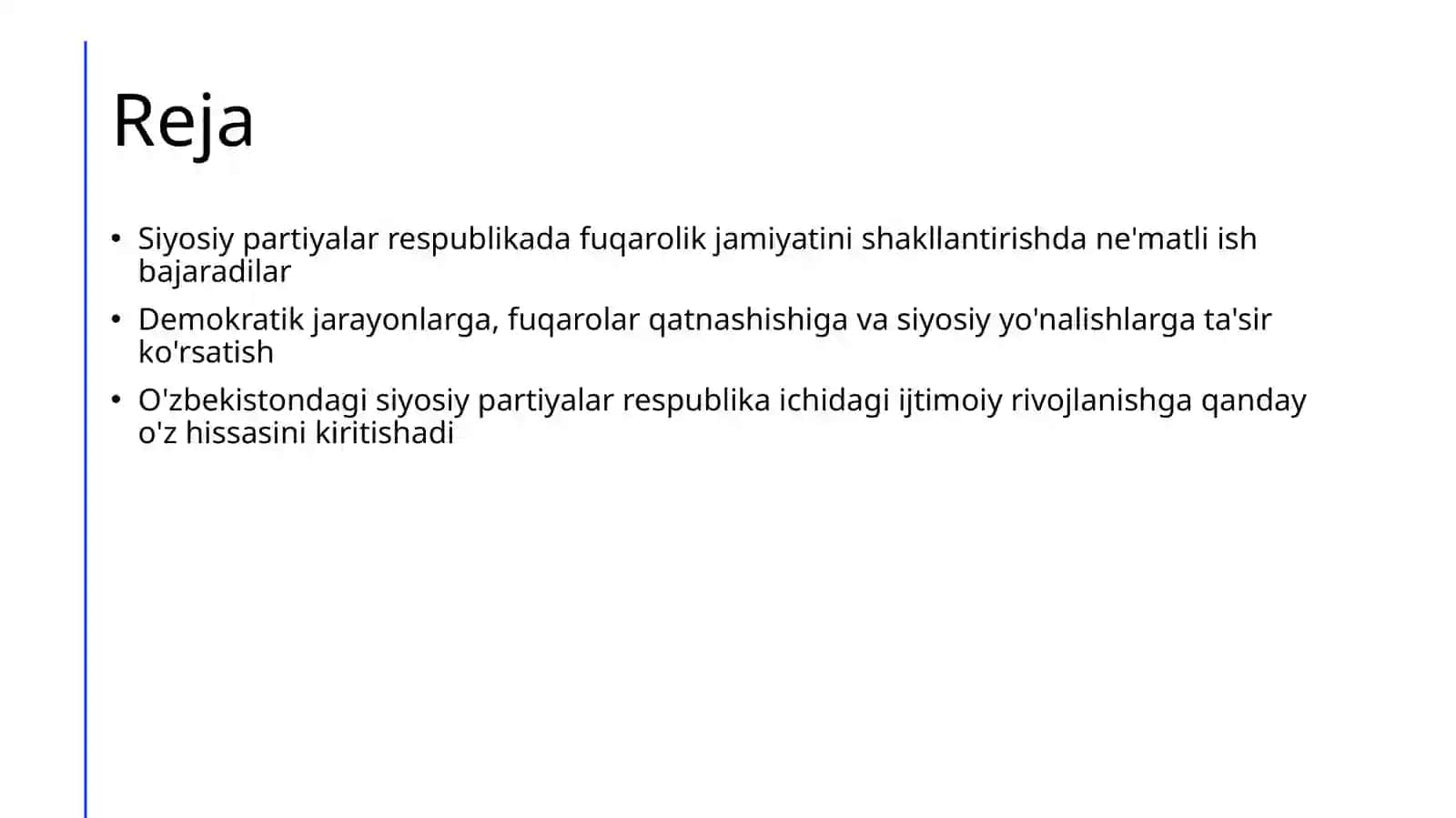 Respublikada fuqarolik jamiyatini shakllantirishda siyosiy partiyalarning òrni 2