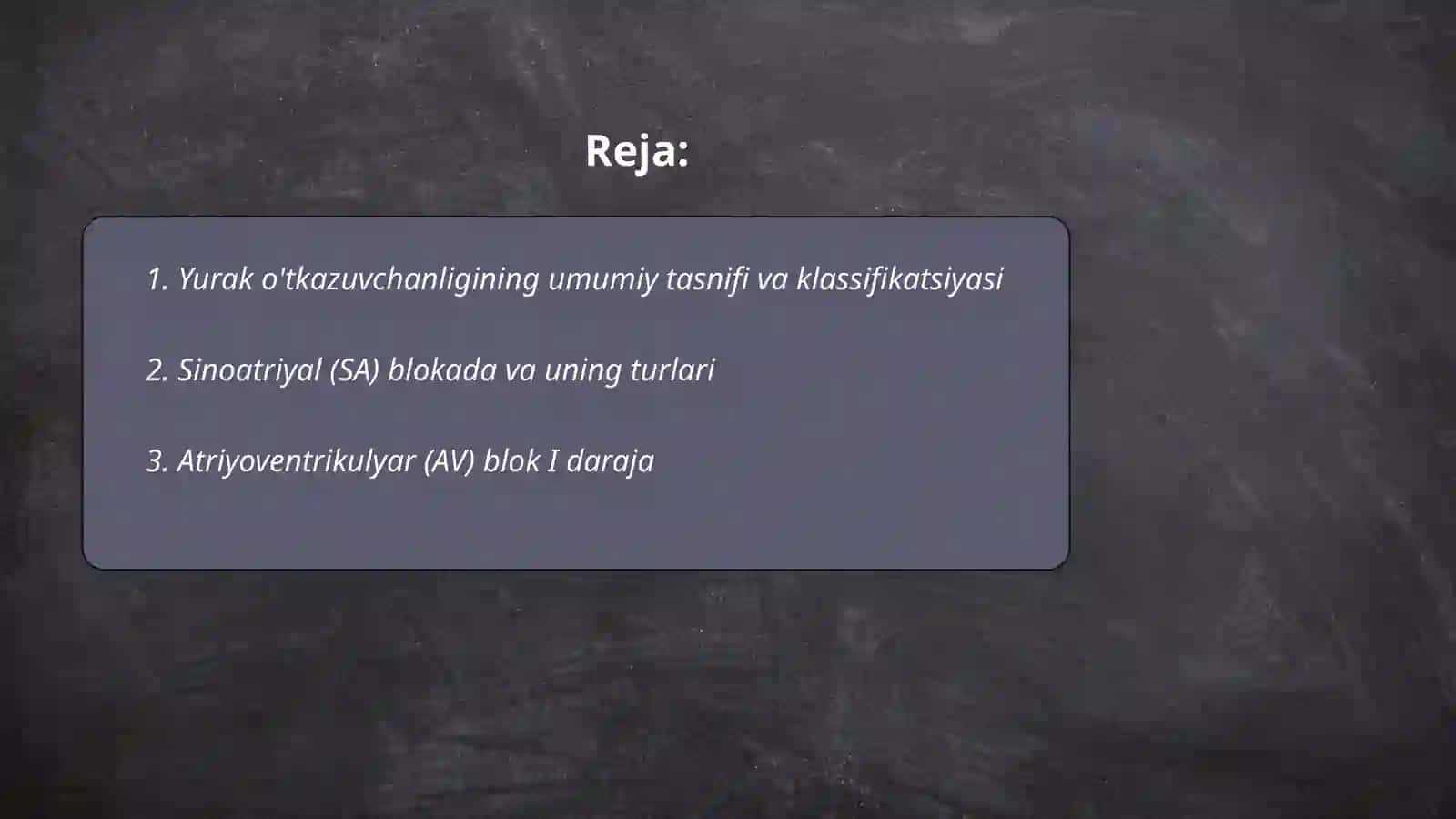 Yurak o'tkazuvchanligini buzilishi Blokada turlari 2