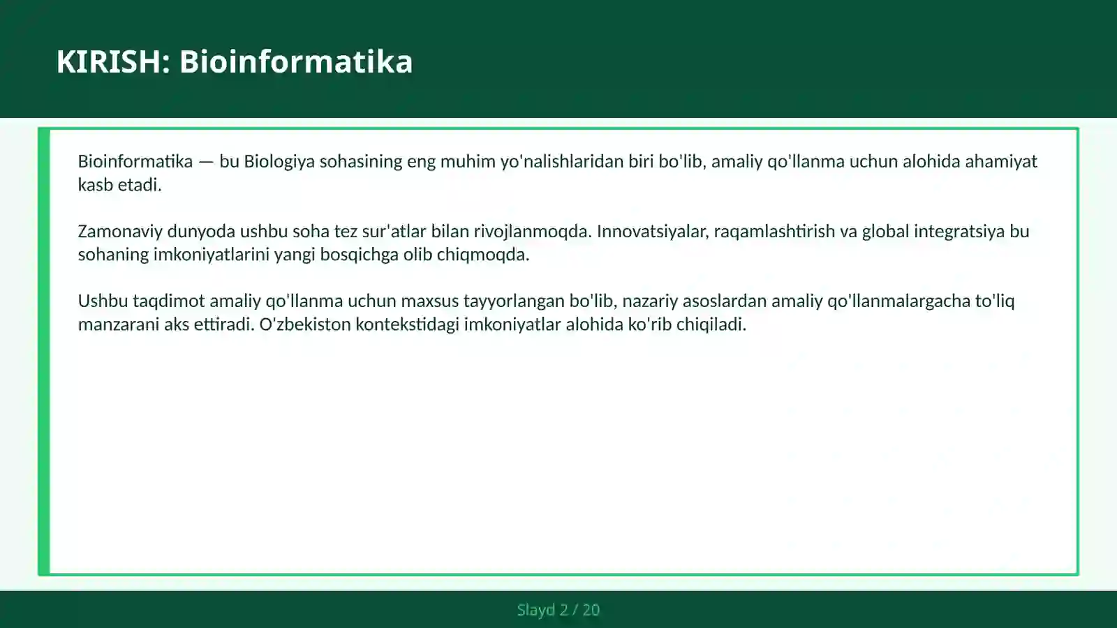 BIOINFORMATIKA 2