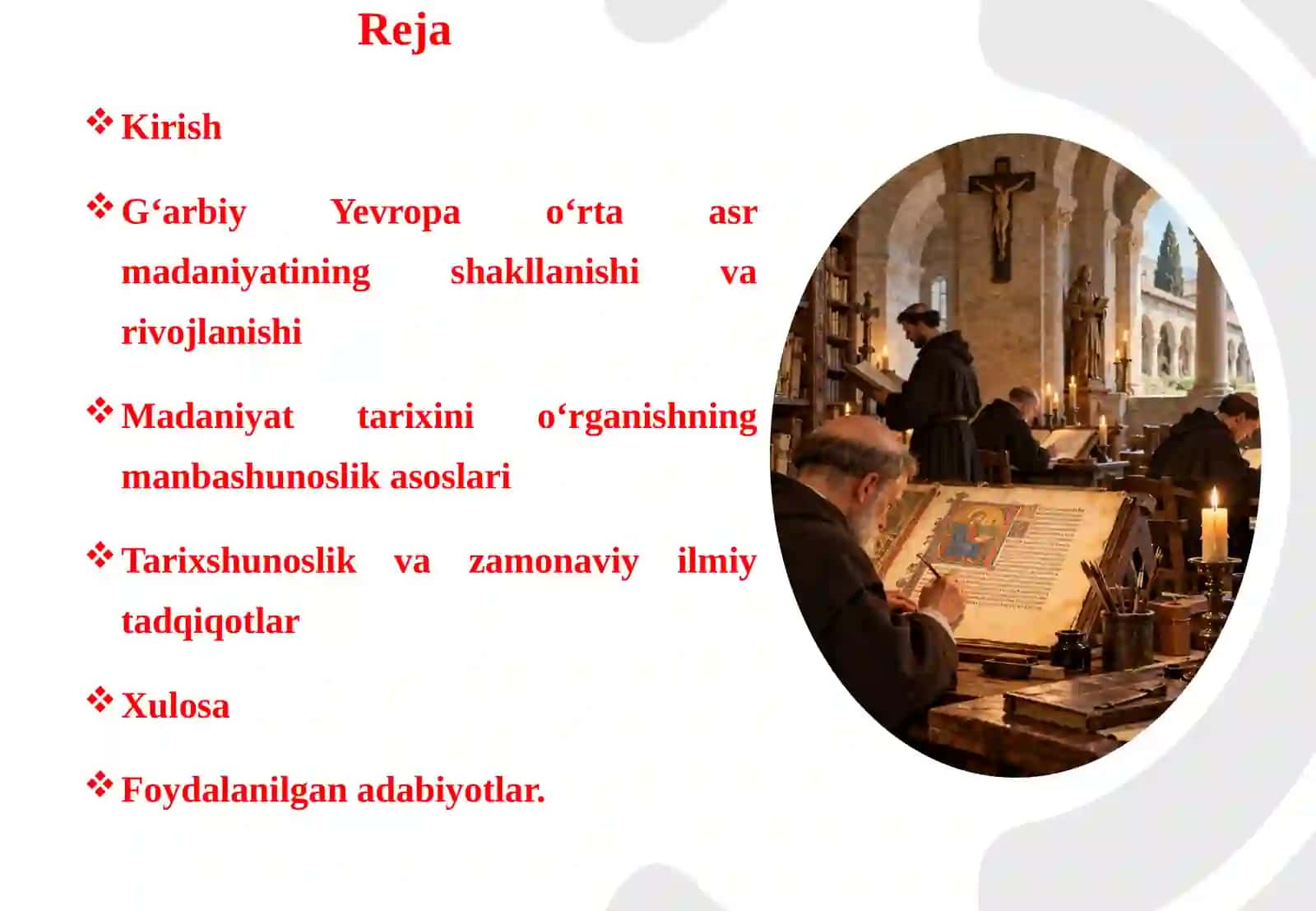 V–X Vasrlarda g‘arbiy yevropa madaniyat tarixiga oid ilmiy tadqiqotlar 2