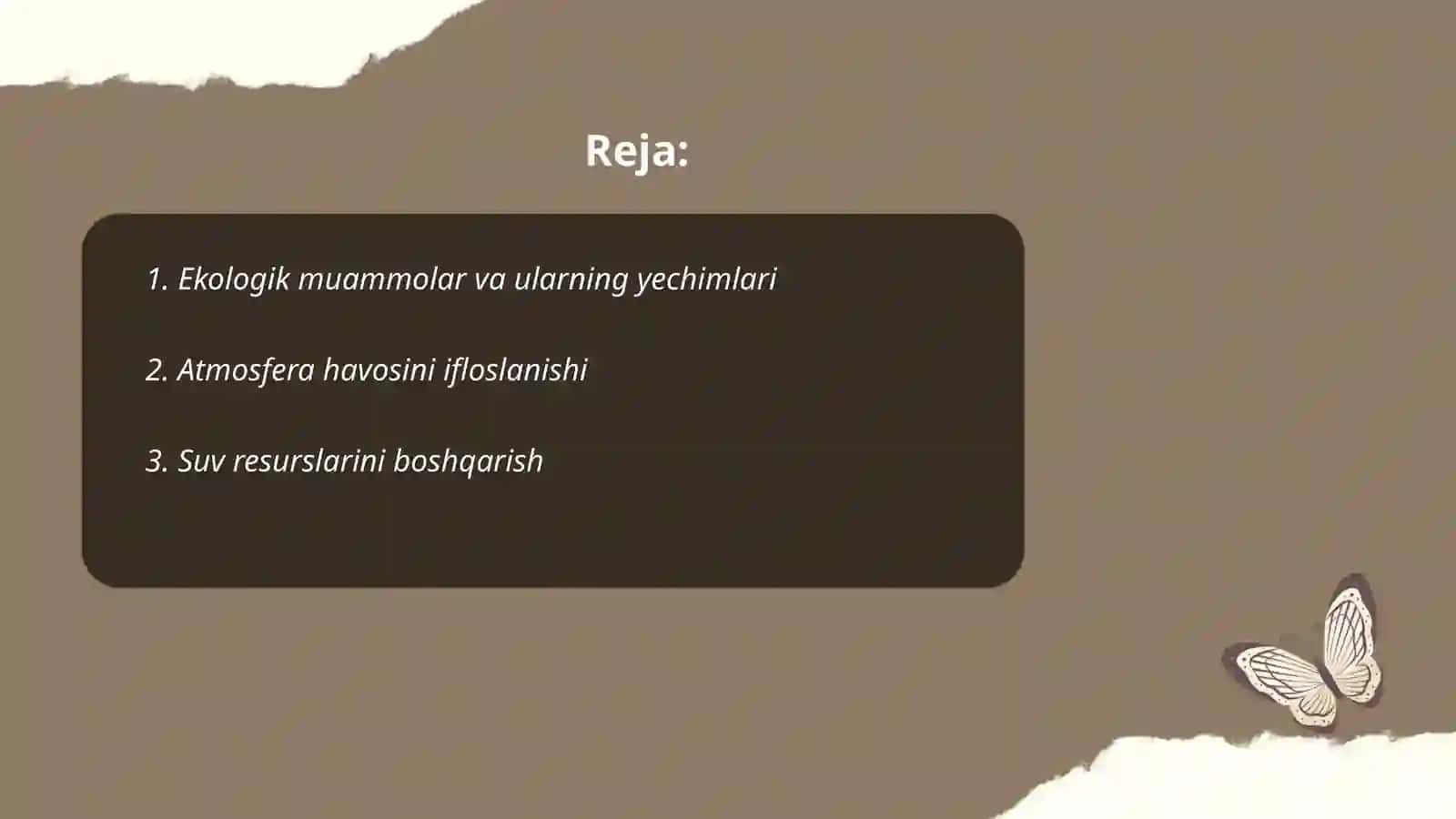 Ekologiya asoslariga oid masala va mashqlar yechish 2