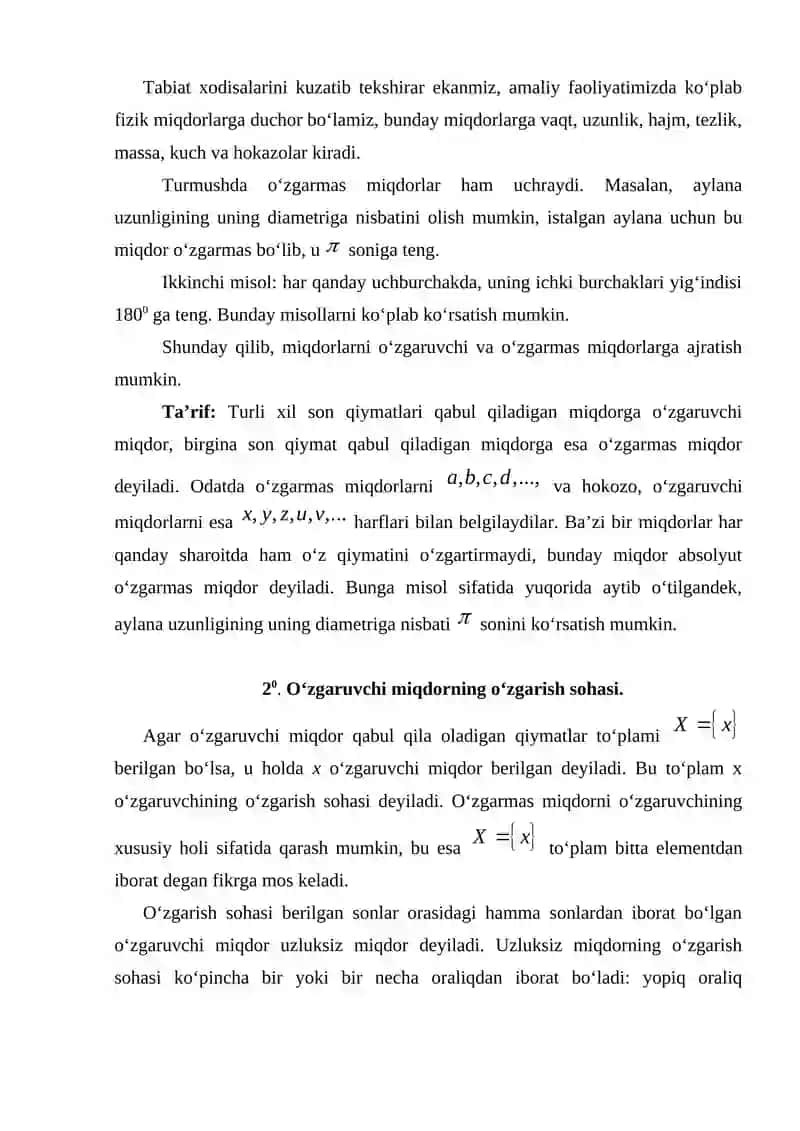 Funksiya tushunchasi. Funksiyaning berilish usullari, elementar funksiyalar va ularning grafiklari. Darajali funksiya 2