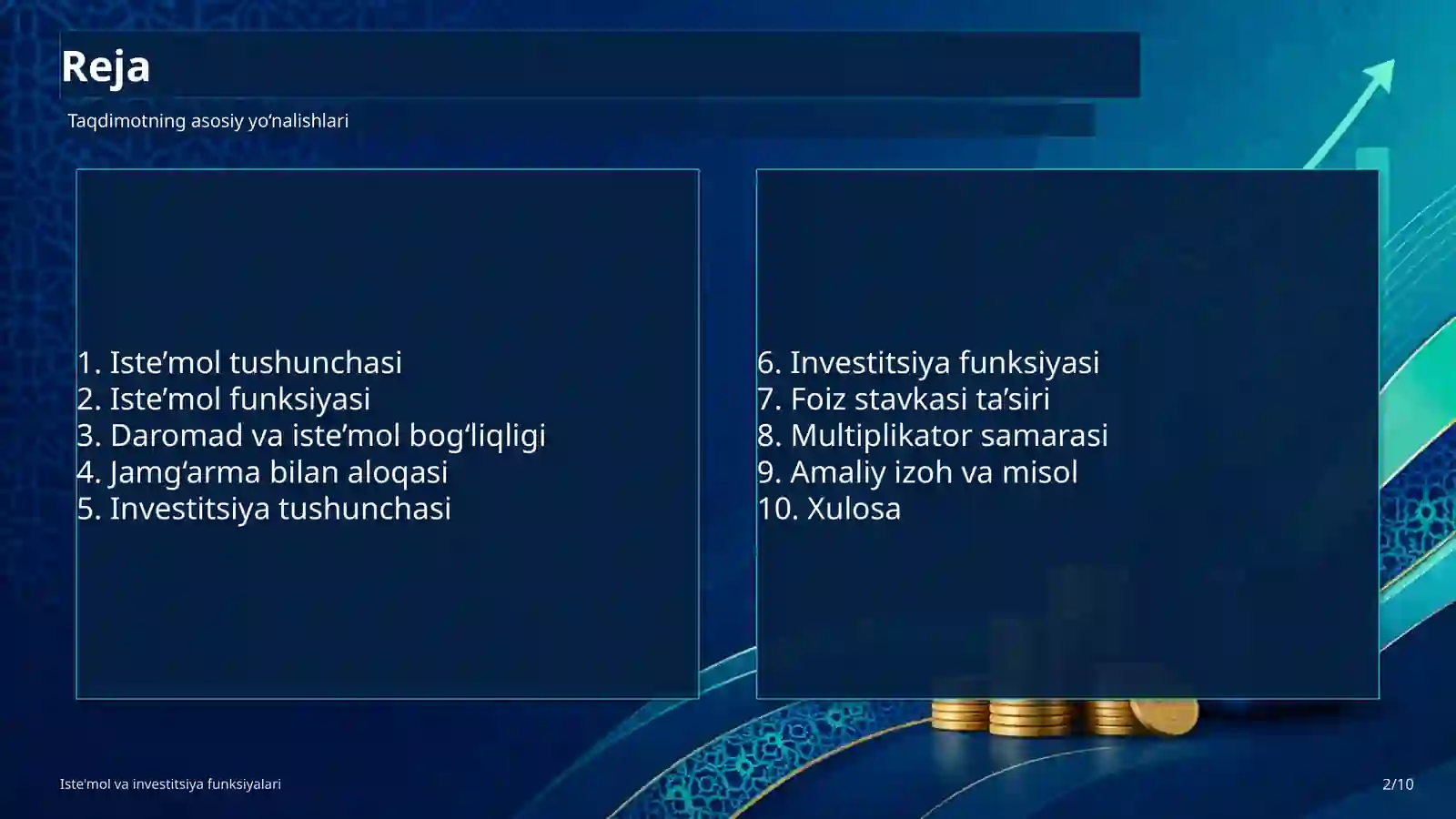 Iste'mol va investitsiya funksiyalari 2