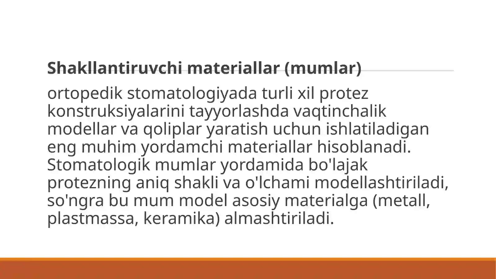 Ortopedik Stomatologiya Propedevtika Shakllantiruvchi Materiallar 2