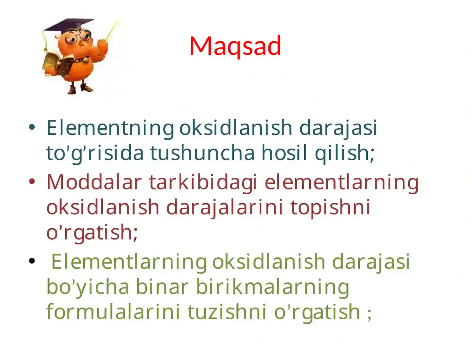 Elementlarning oksidlanish darajasi 2