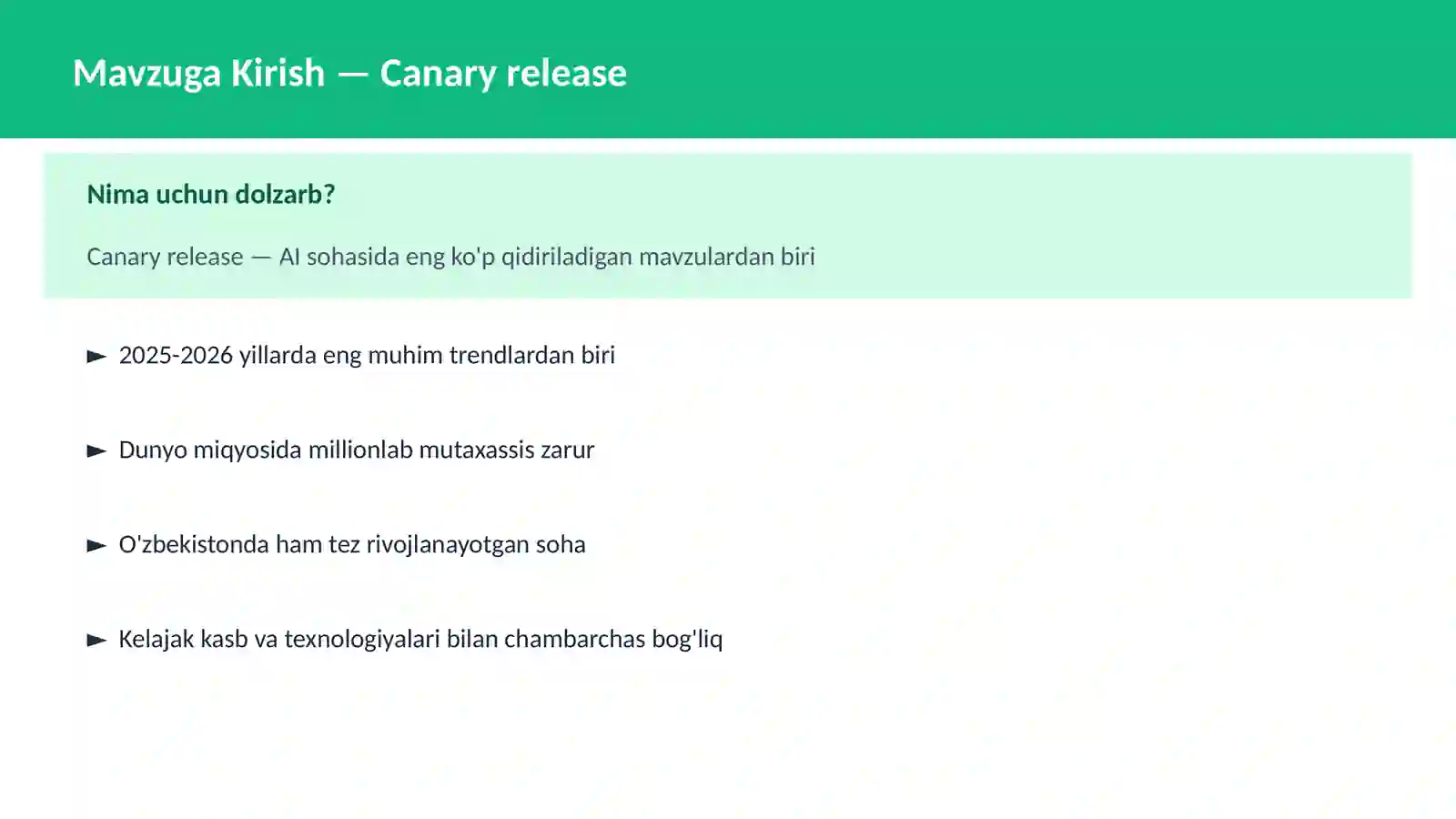 Canary release 2