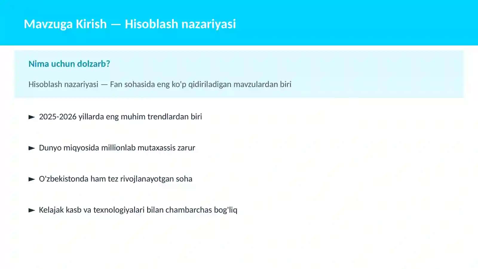 Hisoblash nazariyasi 2