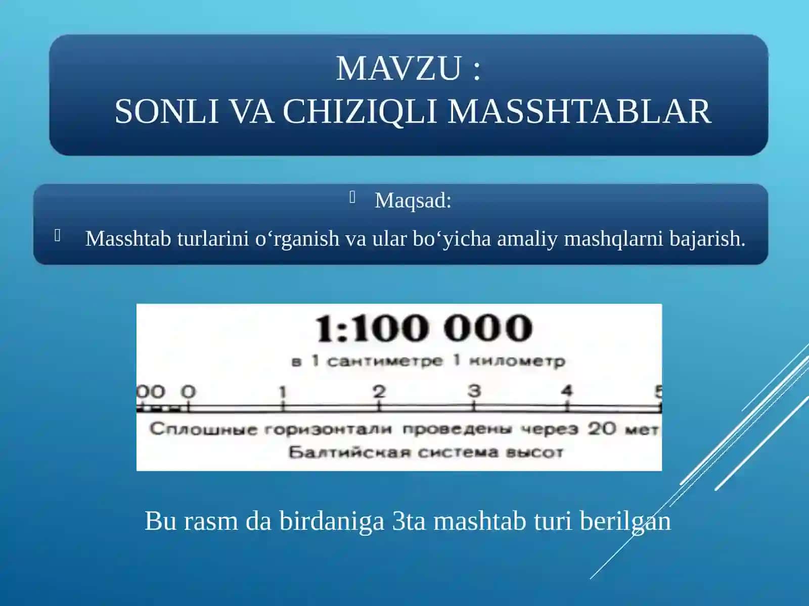 Sonli va chiziqli masshtablar. 2