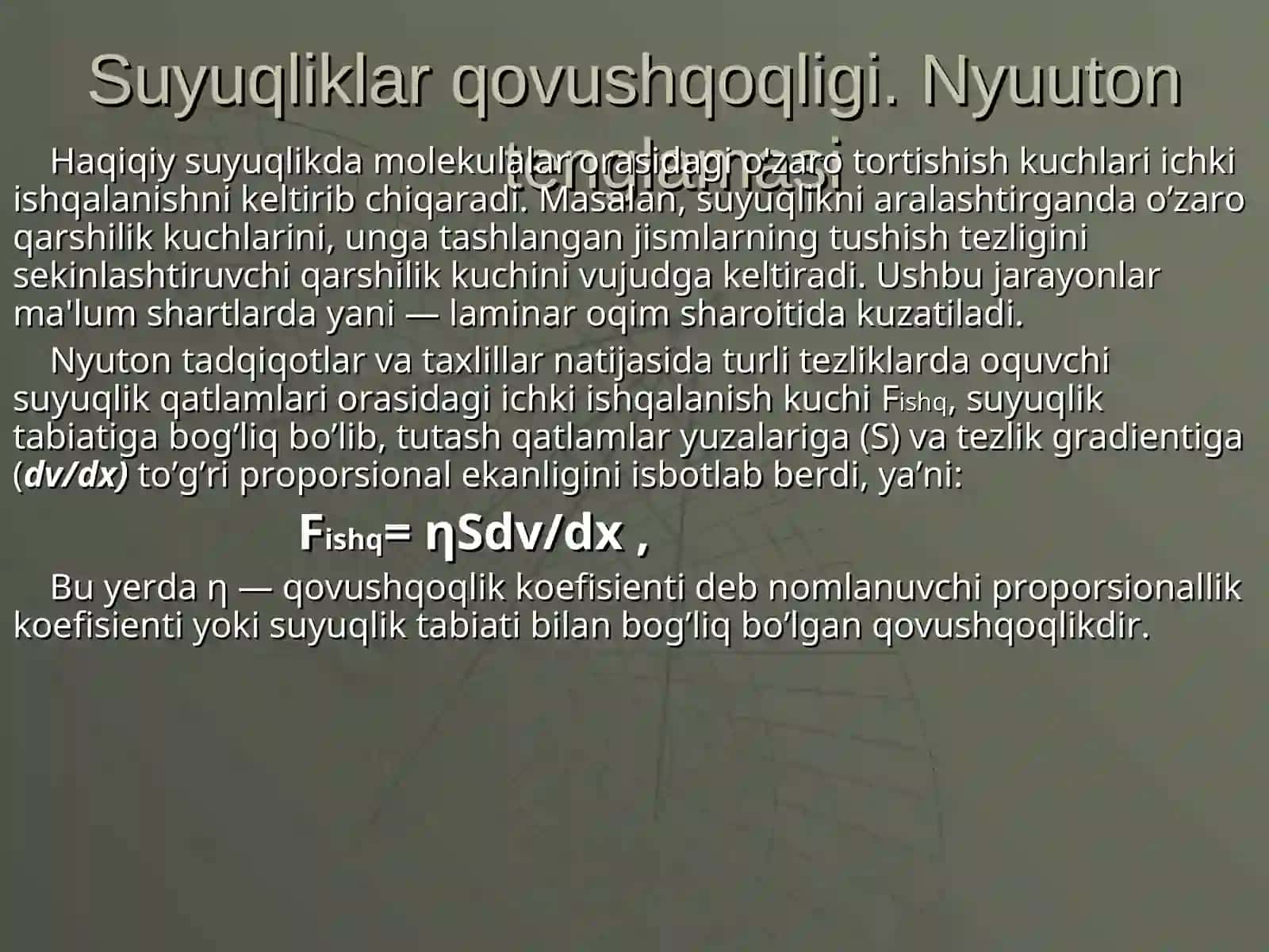 Suyuqliklar qovushqoqligi 2