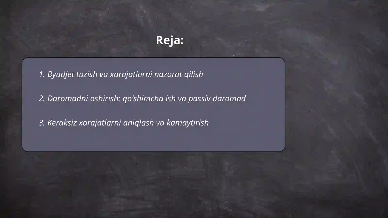 Byudjet tuzish va xarajatlarni nazorat qilish 2