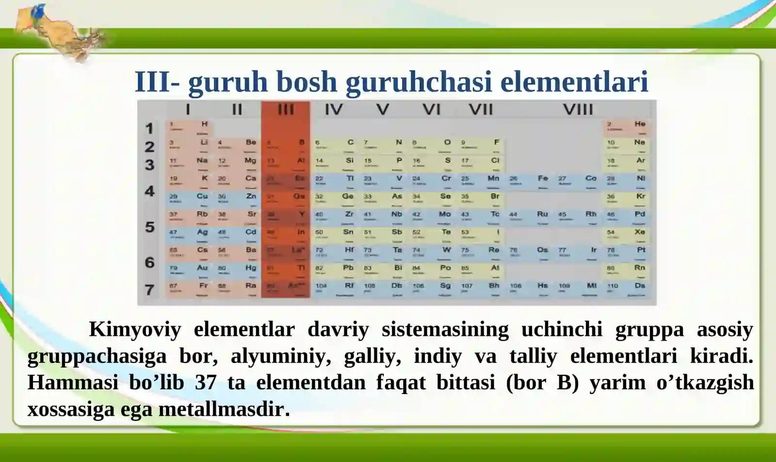 III- guruh bosh guruhchasi elementlаri 2