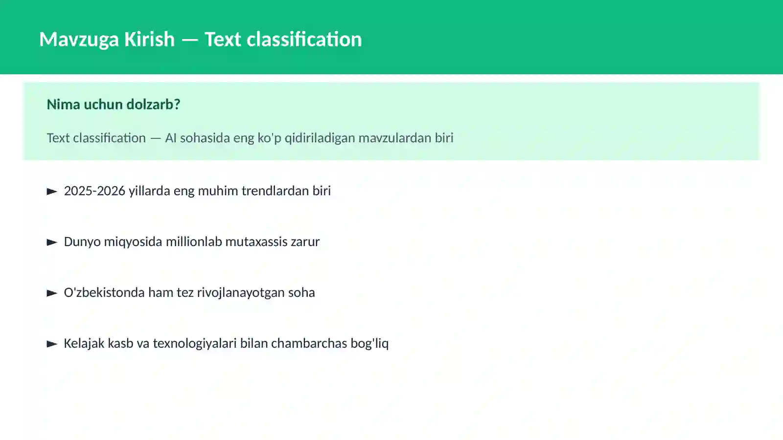 AI | NLP TABIIY TIL QAYTA ISHLASH 2