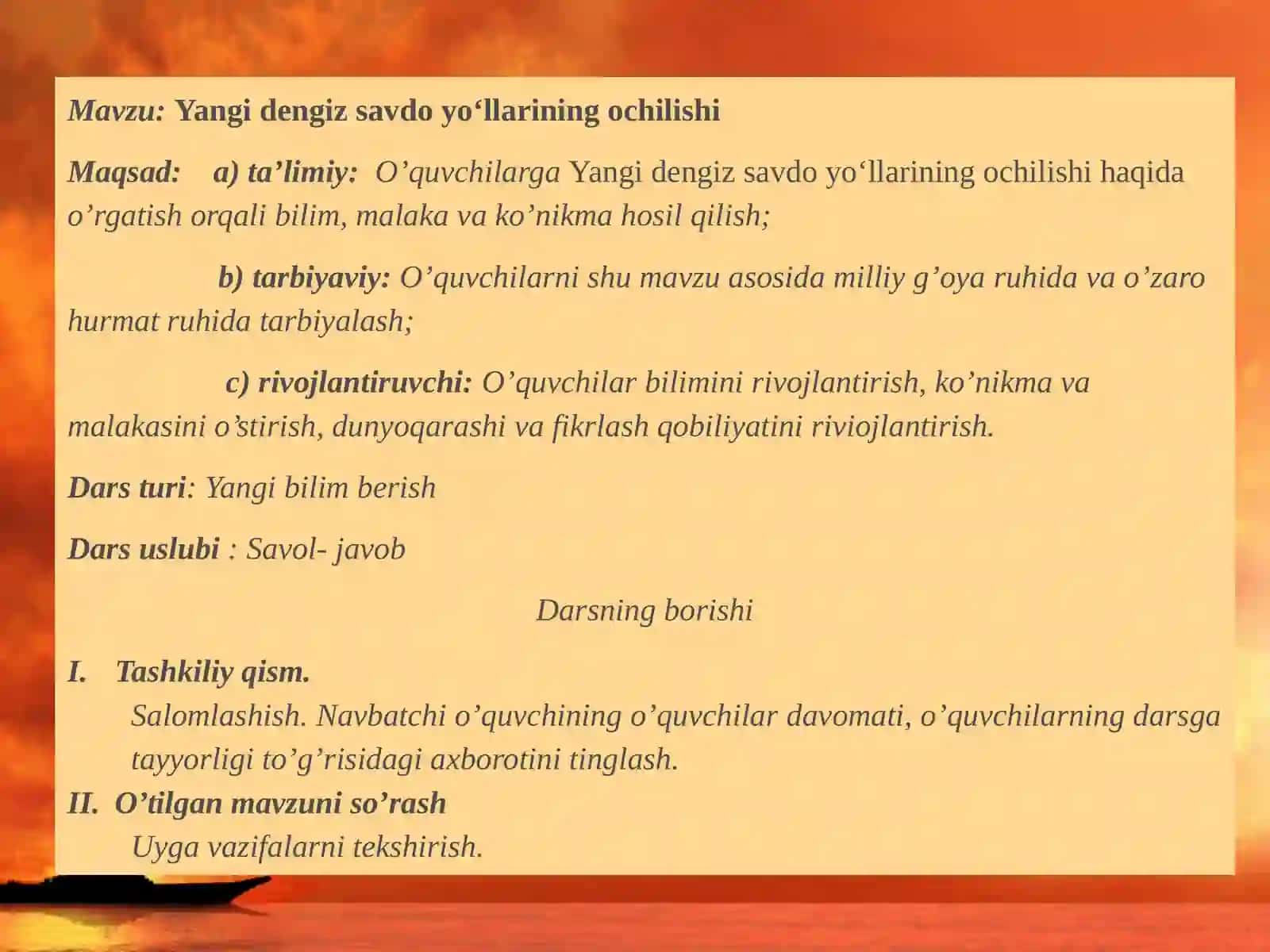 Yangidengiz savdo yo‘llarining ochilishi 2