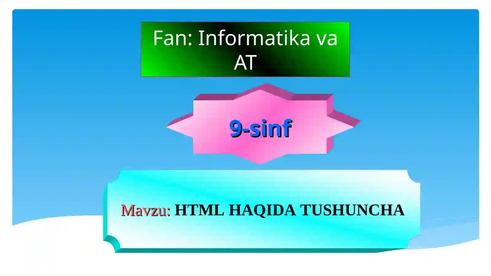HTML HAQIDA TUSHUNCHA 2