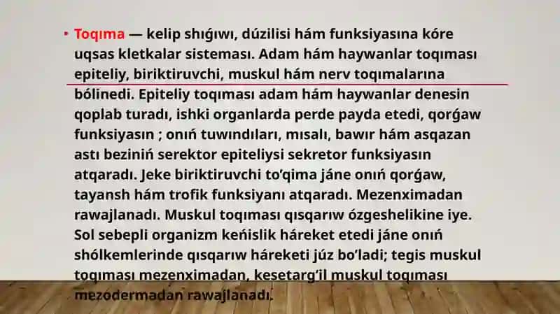Oʻsimlik toqımaları 2