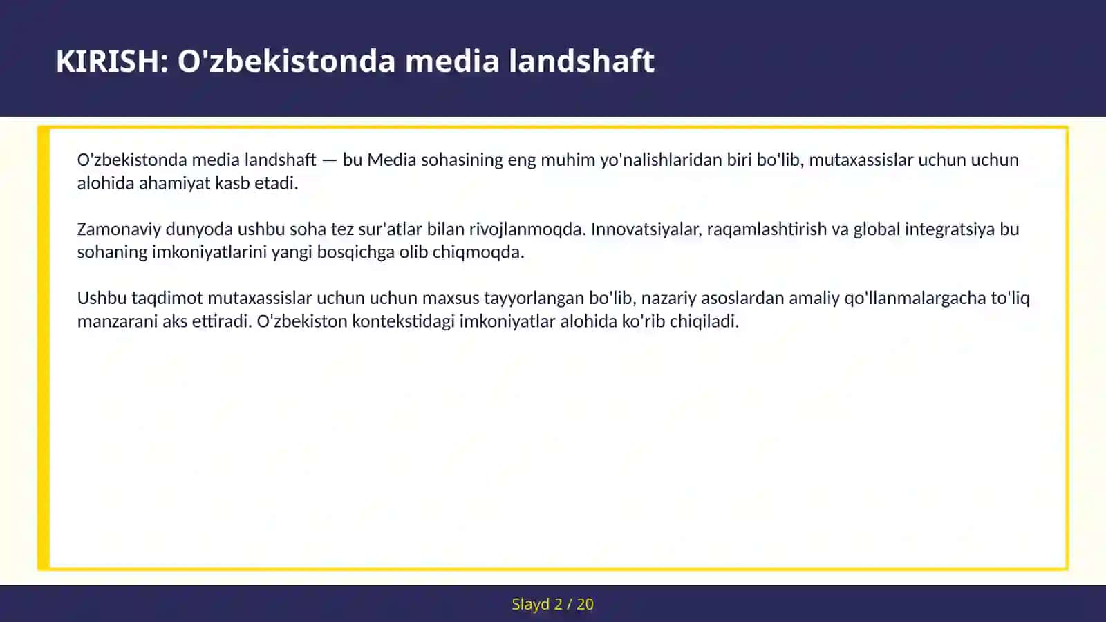 O'zbekistonda media landshaft 2