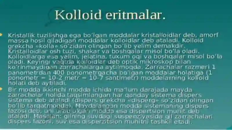 Kolloid eritmalar 2