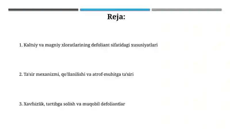 Kaltsiy va magniy xloratlarining defoliant sifatidagi xususiyatlari 2