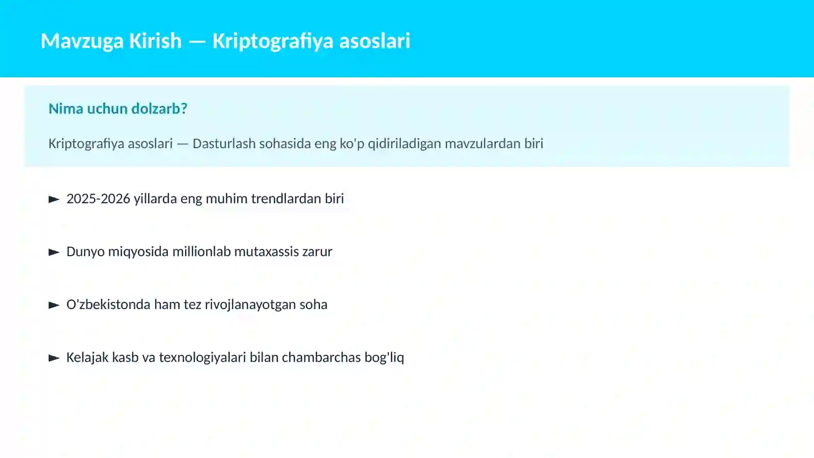 Kriptografiya asoslari 2