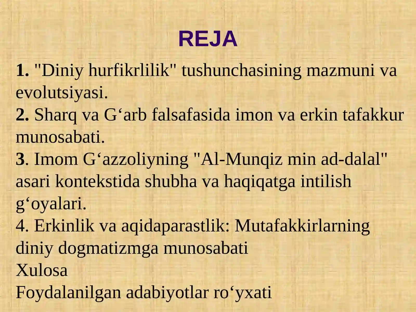 Din va hurfikrlilik 2