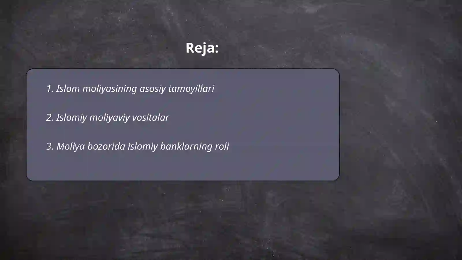 Islom moliyasi 2