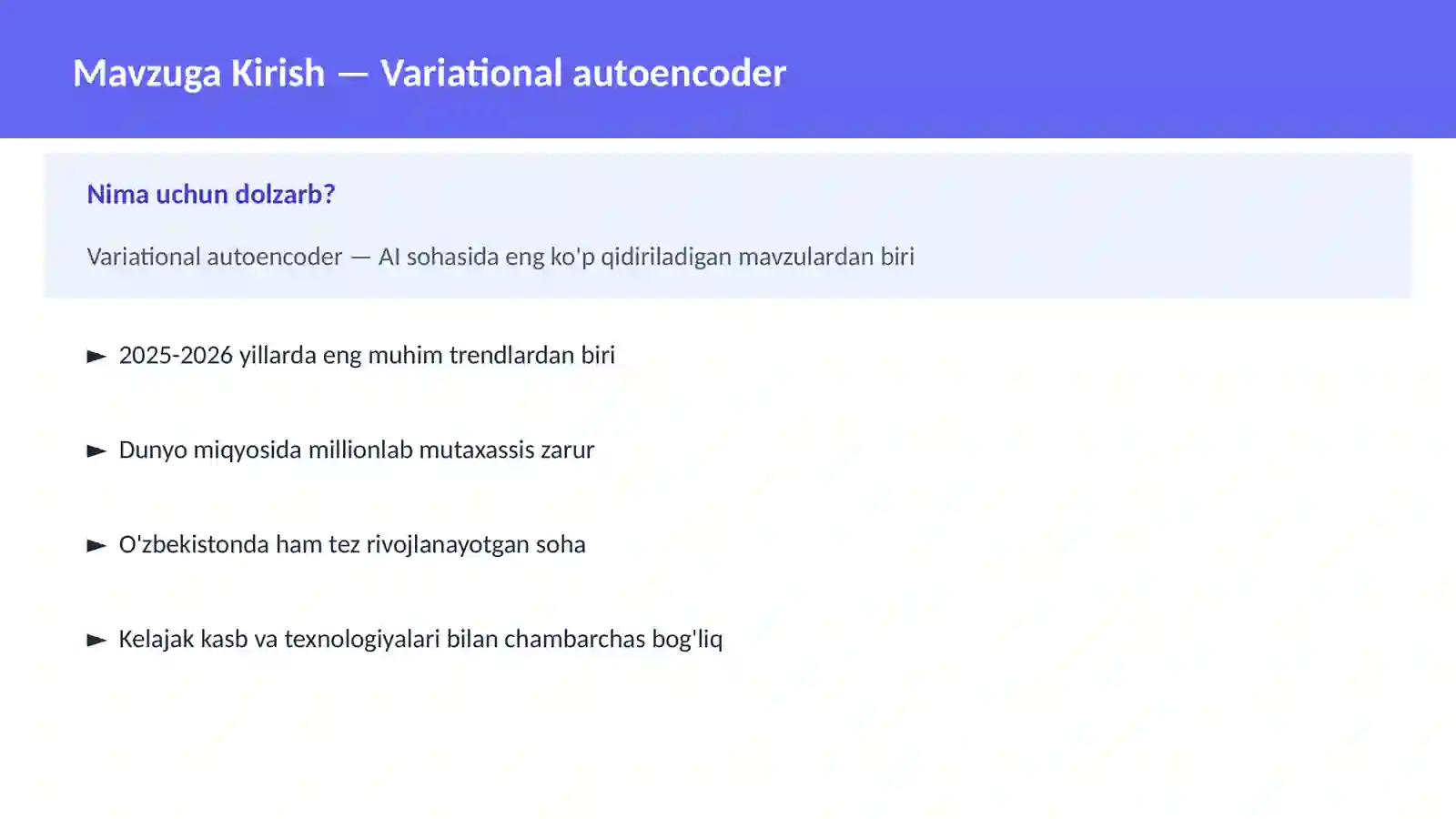 AI | DEEP LEARNING VA NEYRON TARMOQLAR 2