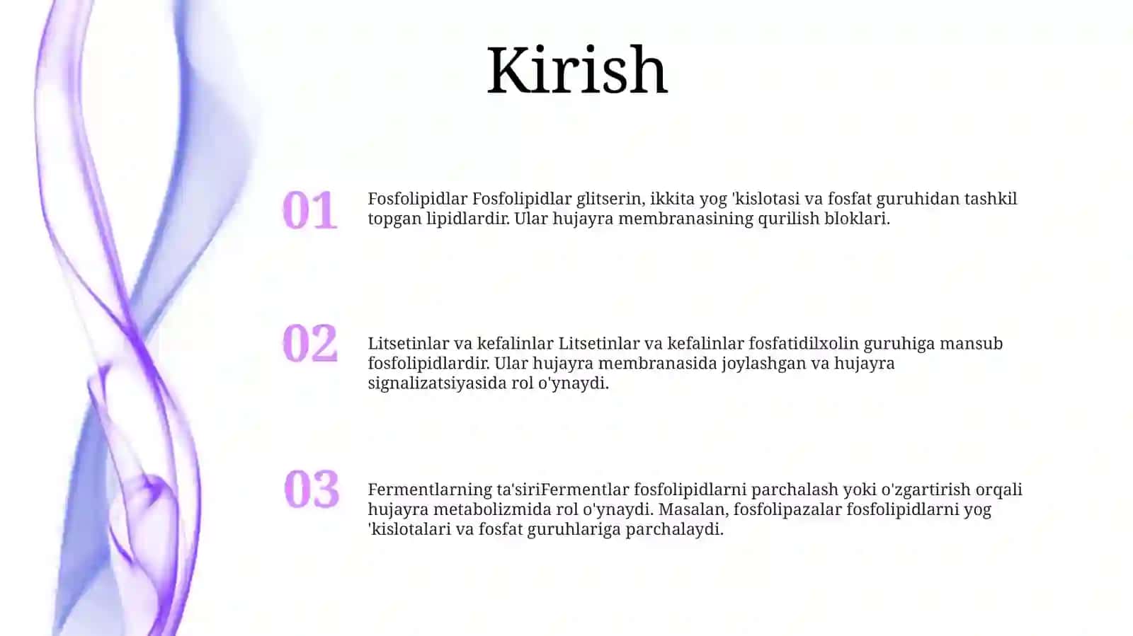 Fosfolipidlar.Litsetinlar Va Kefalinlar.FermentlarTa'SiridaO'Zgarishi 2