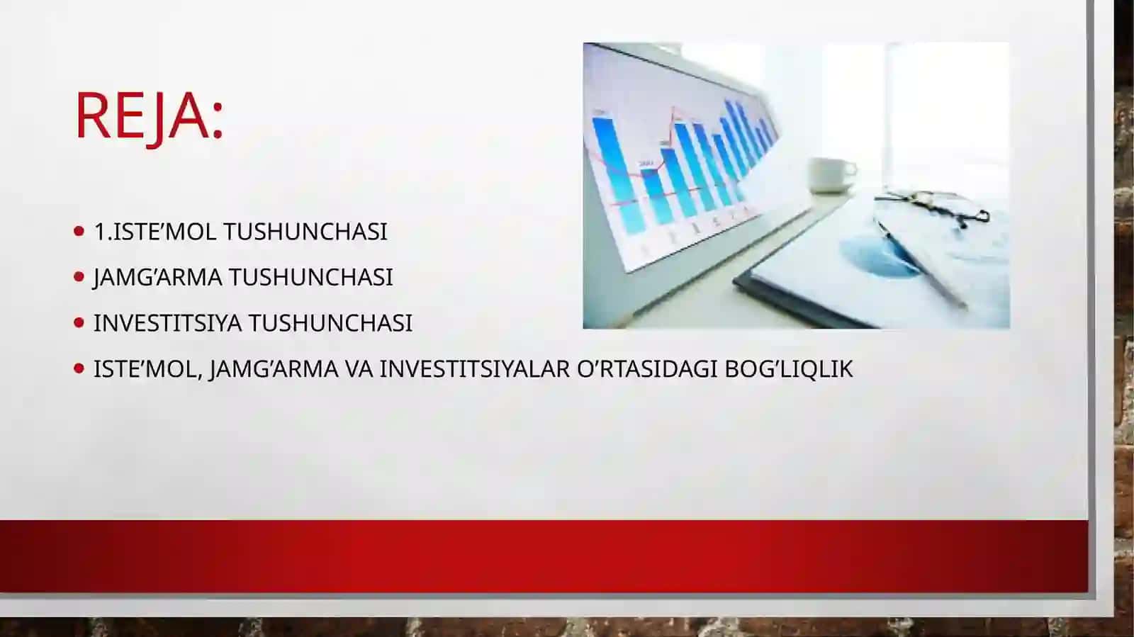 Iste’mol, jamg’ar mavainvestitsiyalar 2