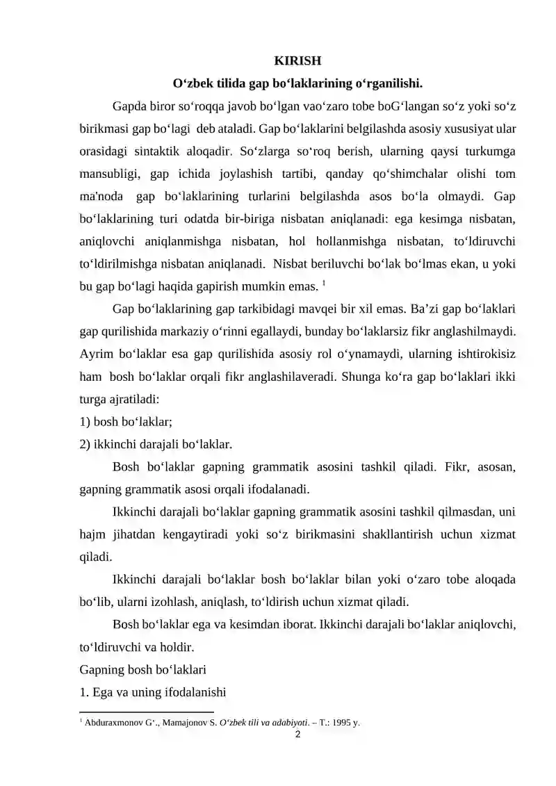 GAP BO‘LAKLARI 2